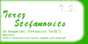 terez stefanovits business card